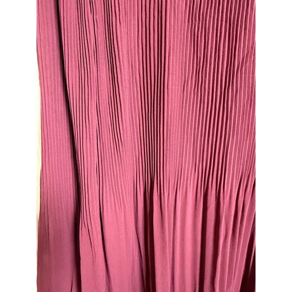 Wilfred Aritzia Daydreamer Pleated Burgundy Dress Mini L Classic Workwear - Picture 5 of 8